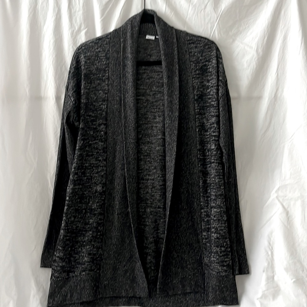 Super Soft & Versatile Gap Open Front Cardigan in Marbled Charcoal